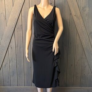 Express Black Ruffle Midi Dress